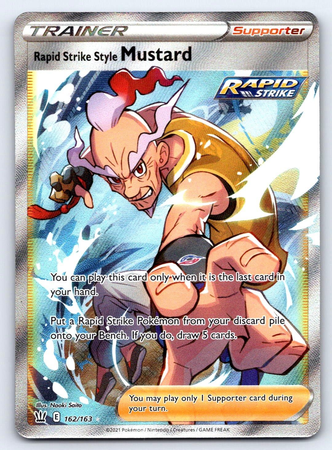 Rapid Strike Style Mustard 162/163 Ultra Rare Battle Styles Pokemon Holo MP