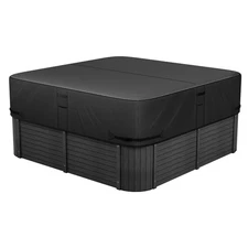 88x88x20in Waterproof Weatherproof Black Hot Tub Cover Outdoor