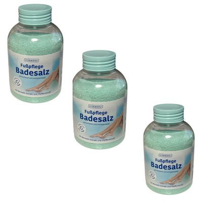 3x 600 g Vitawohl Fußpflege Badesalz erfrischend und entspannend