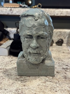 VTG 1950s Doris Appel Sculpture Of Louis Pasteur - Commissioned By Pfizer & Co.