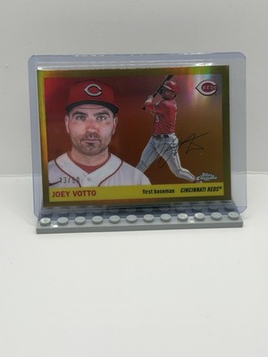 2025 Topps Chrome Platinum Anniversary Joey Votto Gold Refractor 13/50 Reds