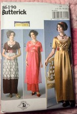 Butterick B6190 OOP Edwardian Downton Gown Costume Pattern 14-22 Uncut