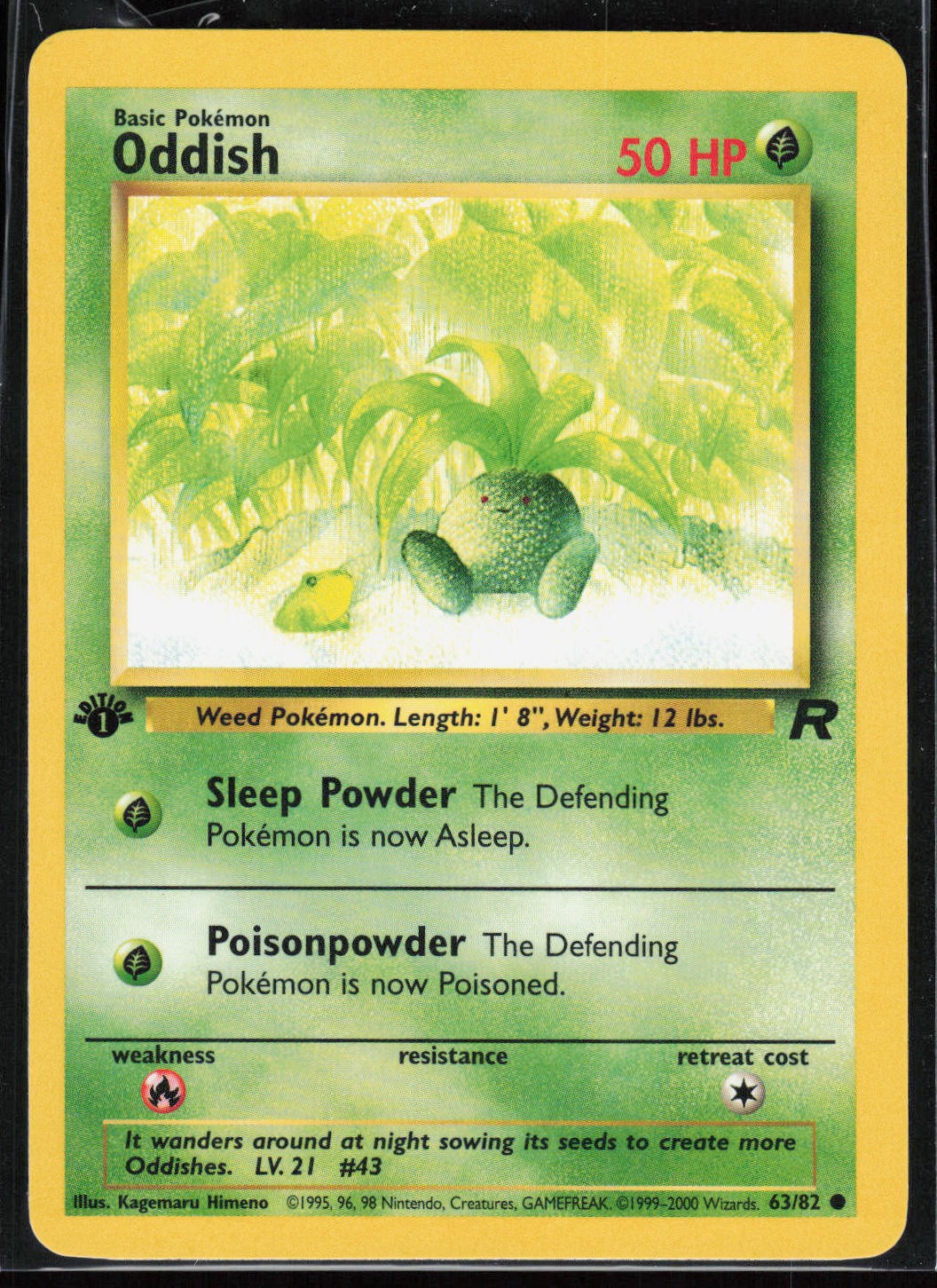 Oddish 63/82 1st Edition Team Rocket Common Vintage WOTC Pokemon TCG NM