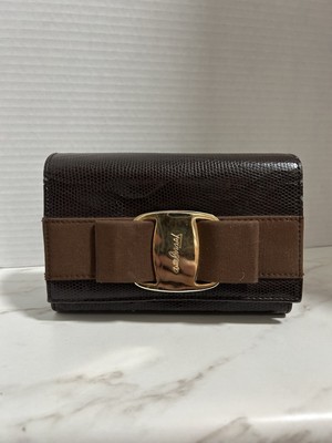 Vtg Salvatore Ferragamo Vara Leather Mini Shoulder Bag Brown