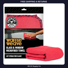 Chemical Guys Waffle Weave Glass and Window Microfiber Towel 24 x 16 Red