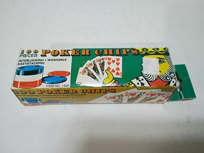 100 Piece Poker Chips Novelty Fun Gift Toy Collectable Complete 