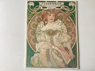 AMAZING WOODEN DUTCH ‘PIT’ PUZZLE “F.CHAMPENOIS” by MUCHA. 215 PCS