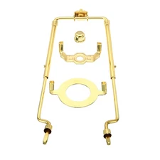 Lamp Harp Kit with Finial, 1 Set Adjustable Shade Holder with Base, Gold