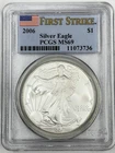 2006 $1 American Silver Eagle PCGS MS69 First Strike 1 troy oz .999 Fine US Coin