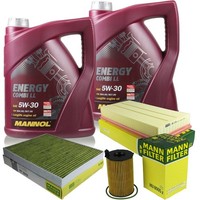 MANN-FILTER Inspektionspaket 10L Mannol Energy Combi Ll 5W-30 FüR Audi Q7 3.0