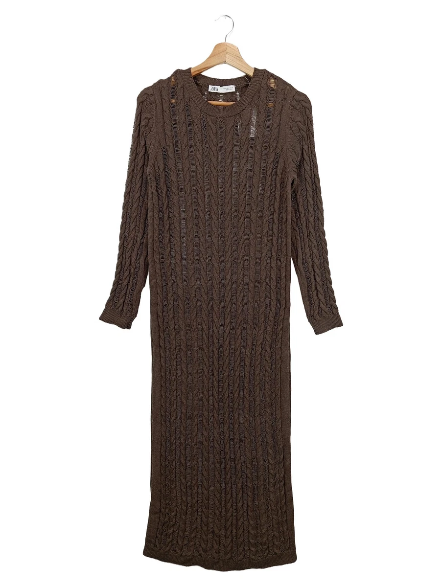 Robe Tunique Zara Taille XL - Gris, Jamais Portée, Coupe Pull, Longueur Midi