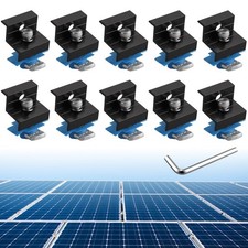 Anbte 10pcs Solar Panel End Clamp for 1.18" 30mm  1.38" 35mm , Black