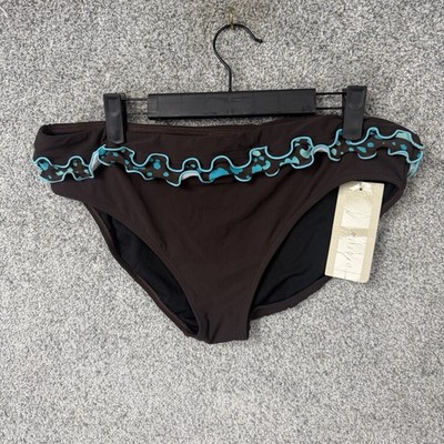 Profile by Gottex Bikini Swim Bottom 14 Brown Indie Sleaze Twee Retro Rockabilly