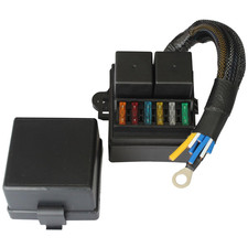 Pre-Wired Fuse Relay Box, 2 4-Pin 80A Relay Slots and 6 ATC/ATO Fuse Holder, Uni