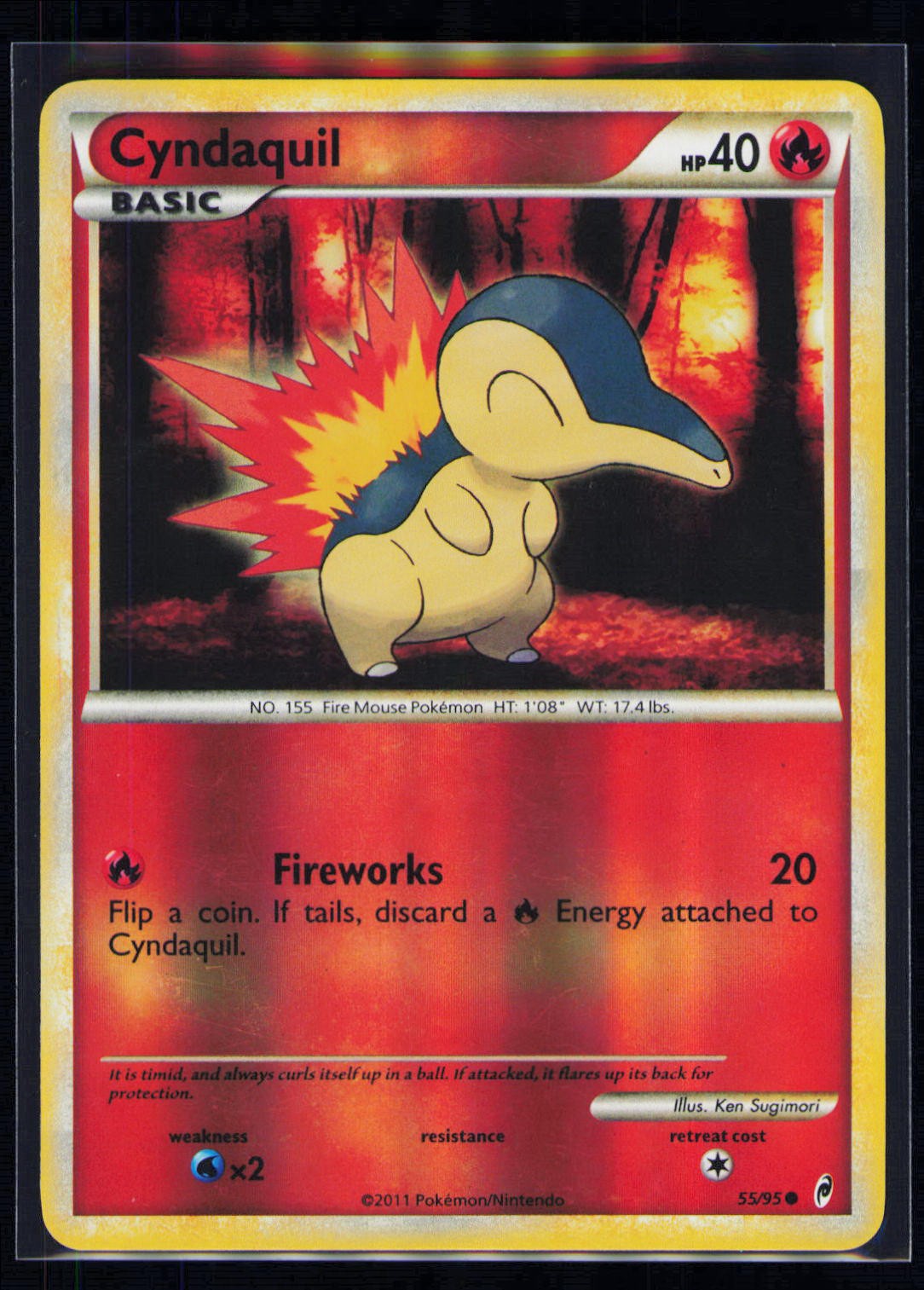 Cyndaquil Reverse Holo Common Call of Legends 55/95 LP