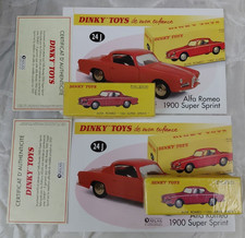 DINKY ATLAS 24J ALFA ROMEO 1900 SUPER SPRINT NF BOITE +CERT +FICHE vendu l'unité