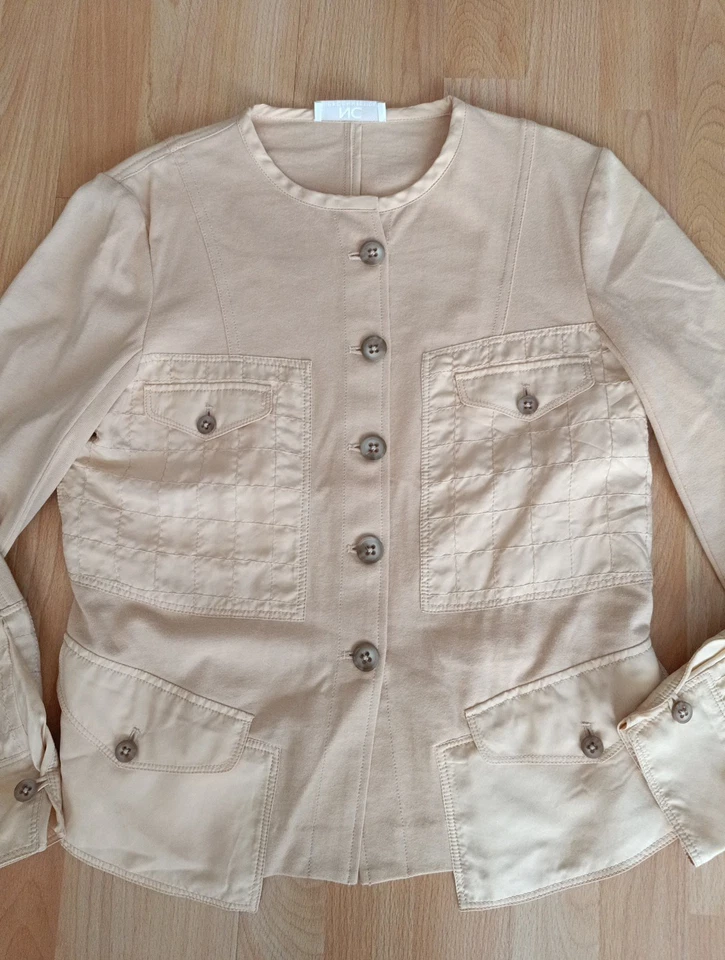 Sommer Jacke Blazer NC Nice Connection jersey Beige M 38  Cotton Seide - Bild 2 von 4