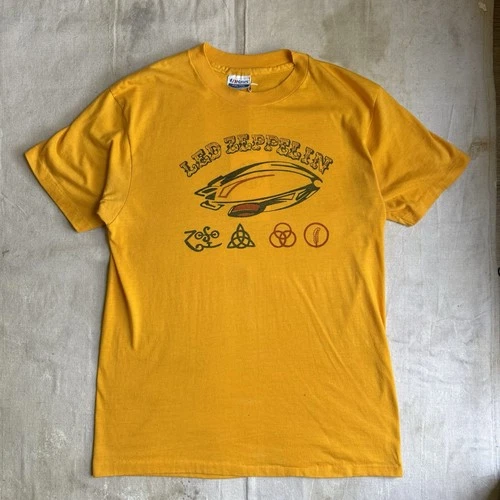 80s Led Zeppelin Band Single Stitch T-Shirt Men's Si 1980s vintage concert t-shirt, vintage, size M, single stitch, B+ condition