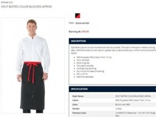 Edwards Style 9026 Split Bistro Color Blocked Black And Red Aprons NWT