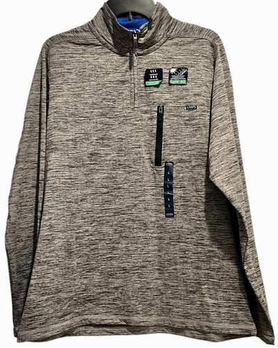 Chaps Golf Pullover Top Size Large Gray 1/4 Zip Long Sleeve UPF 30 New NWT