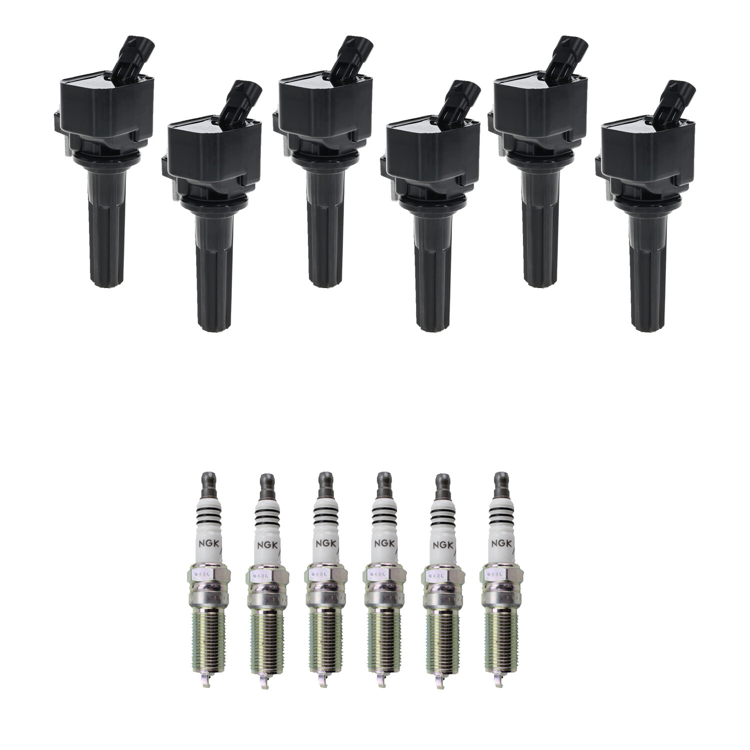 Hitachi 6 Ignition Coil 6 NGK Iridium Spark Plugs Kit For Trailblazer 4.2 L6 LL8