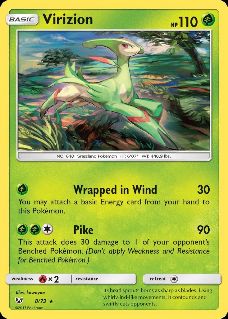 Pokemon Virizion (8/78) Shining Legends LP HOLO
