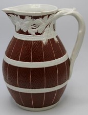 ANTIGUA JARRA/JARRA MOLDEADA RELIEVE EN FORMA DE BARRIL WILLIAM BROWNFIELD 'ALLOA' c1866