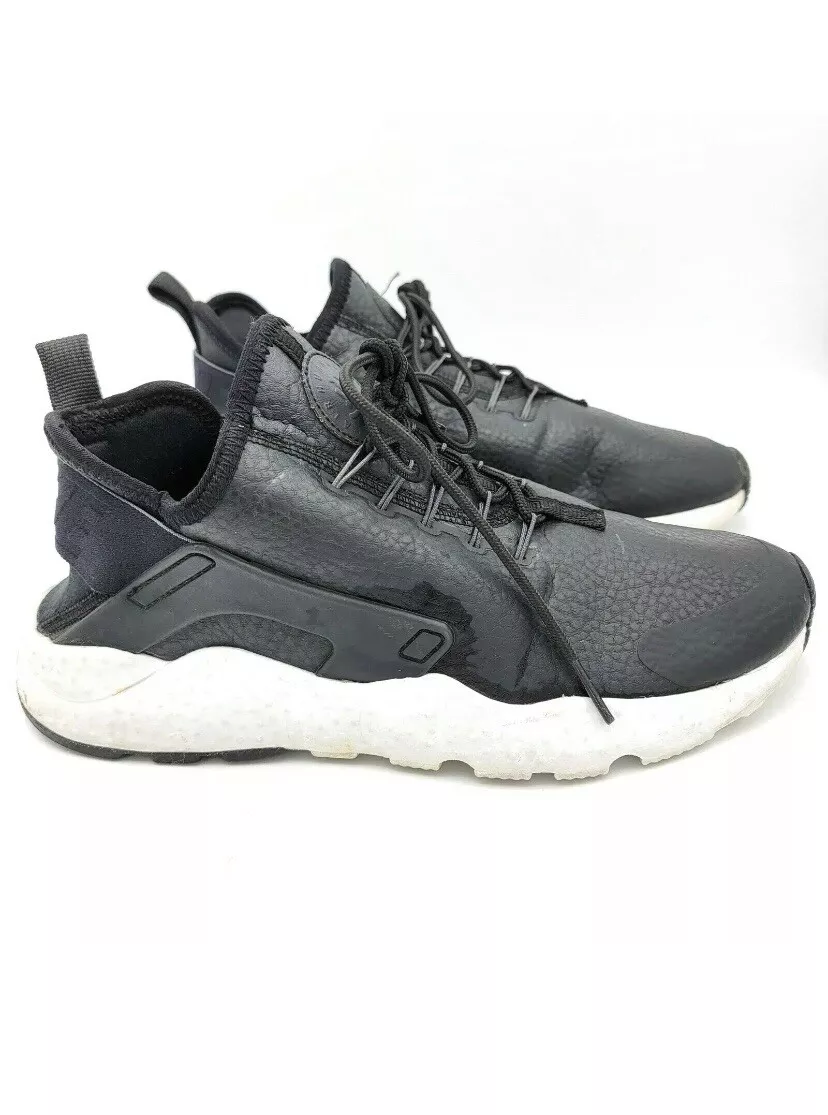 NIKE Womans AIR HUARACHE RUN ULTRA PRM SZ: 8.5 Black White Supreme