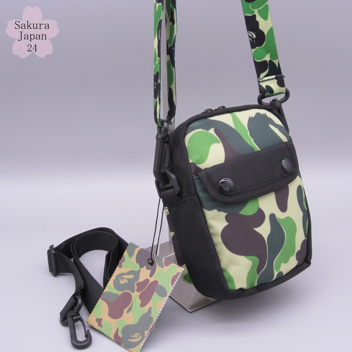 BAPE A Bathing Ape ABC Mini Shoulder Bag M Camo Green with 2