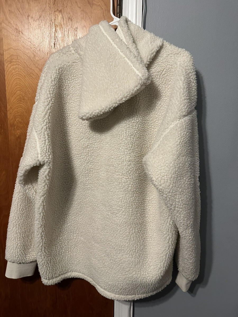 Travis Scott Cactus Trails Half Zip Sherpa Hoodie in Cream