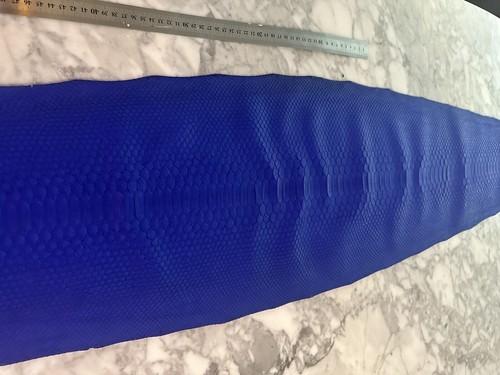 Python Skin Hide Exotic Leather Electric Blue - Picture 2 of 6