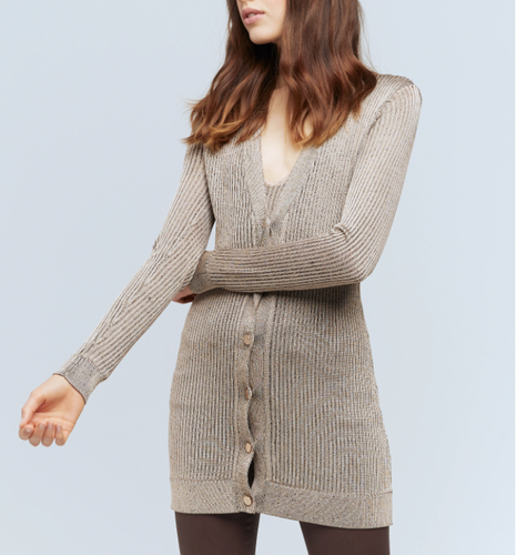 AGENCE Millie Cardigan Sweater in Taupe 