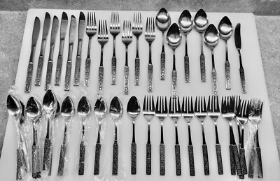 SILVERWARE ~ NATIONAL ~ MCM GEOMETRIC TOTAL PCS 43 
