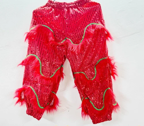 Chinese Folk art Lion Dance pants adults size Costume wool Southern Lion outfits - Picture 12 of 12