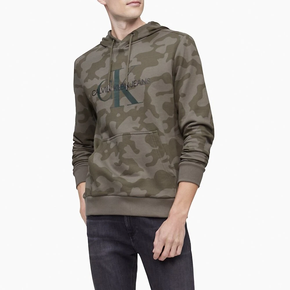 NWT Calvin Klein Jeans Men s All Over Logo Full Zip Hoodie Sweatshirt 2 Colors