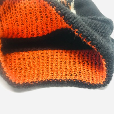 Unbranded Black Orange Wool Knit Beads Winter Cap Unbranded Black Orange Wool Knit Beads Winter Cap 2400-679  main image 4