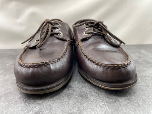 Hitchcock by Sebago Boat Loafers Men 9.5 EEEEE 5E Shoes Brown Leather Slip On - Picture 2 of 15