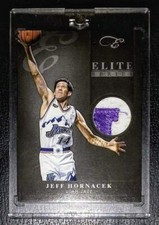 JEFF HORNACEK Jazz 2010-11 Panini Elite Black Box PRIME PATCH, SER #d /15 - SSP!