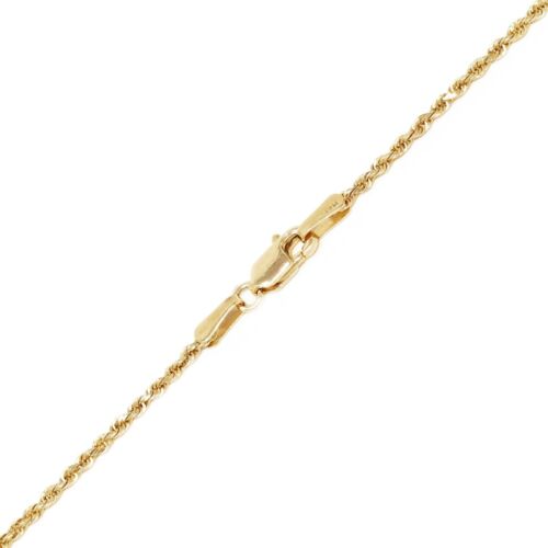 14k Yellow Gold Solid Diamond Cut Rope Chain Necklace 16&#034;-30&#034; 1.5mm to 12mm