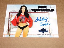 2014 Benchwarmer ASHLEY DORIS #53 Hockey Top Shelf Blue Auto/5 PLAYBOY Playmate