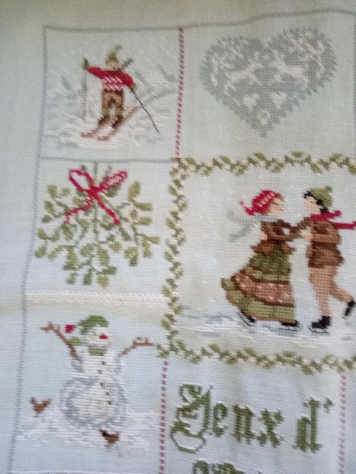 Embroidered Christmas/Winter Pillow Cover. 17" x 17". New.  - Image 2 of 4