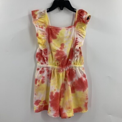 Tucker Tate Kids' Tie Dye Romper In Pink- Yellow Tie Dye Size
