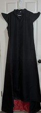 Black  Maxi Dress  cap sleeve w/ Cape  Gothic, Halloween , Cosplay,wicked