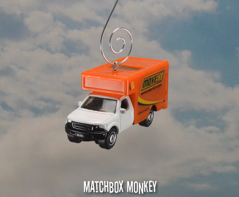 Alquiler Camión de mudanzas personalizado árbol de Navidad adorno caja de entrega mudanzas Adorno Foto 3 de 4