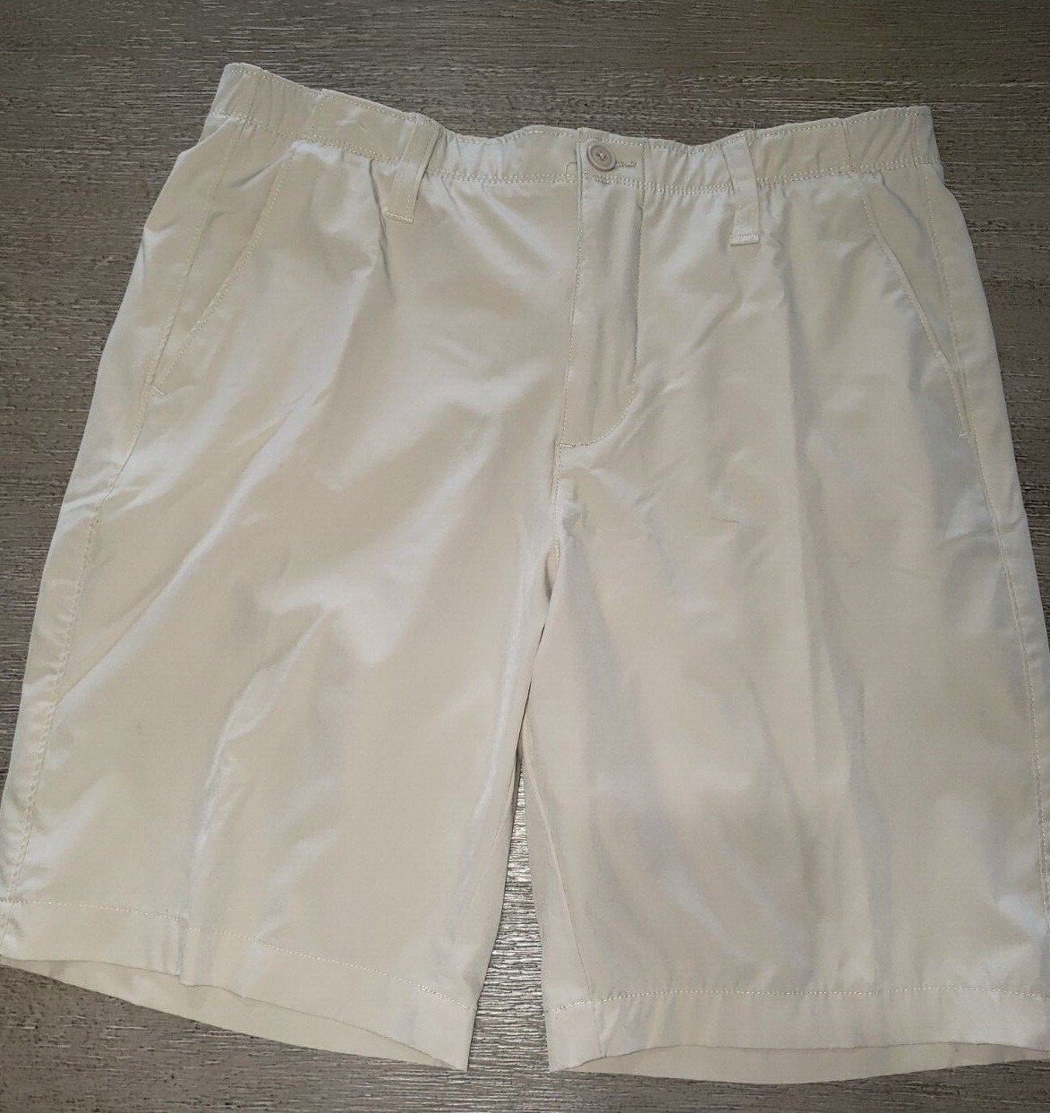 FILA MENS dressy LIGHT TAN KHAKI SHORTS size 34 THE SAVILLE ROW flat front NICE stret