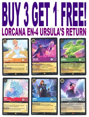 2024 Disney Lorcana EN-4 URSULA'S RETURN (BUY 3 GET 1 FREE) You Pick/Choose