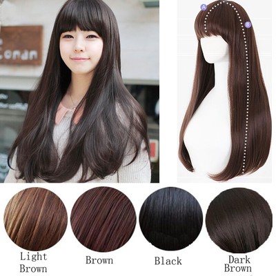Womens Fashion 26 Slight Curly Wave Long Hair Full Wigs Wig Cap