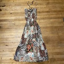 Grass Collection Dress Women’s Size Medium Off Shoulder Maxi Fit N Flare Floral