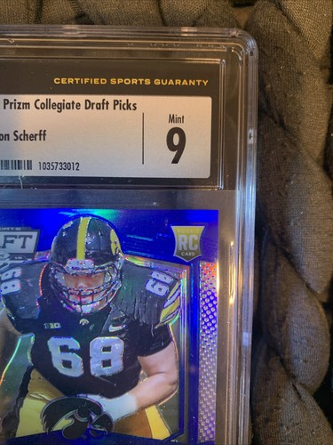 2015 Panini Prizm Collegiate DP Autos Brandon Scherff RC #158 Blue #/75 CSG 9/10 - Picture 5 of 24