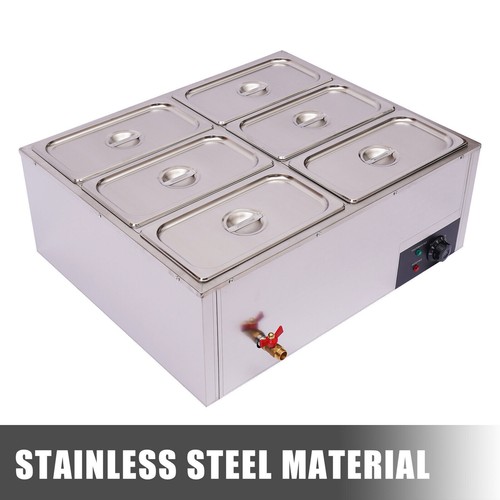Commercial Electric Food Warmer, 6Pan Bain Marie Buffet Countertop
